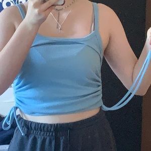 Drawstring side cami top from romwe